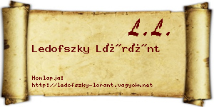 Ledofszky Lóránt névjegykártya